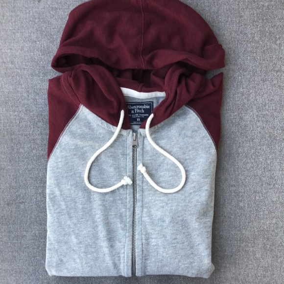 NWOT! - ABERCROMBIE & FITCH Full-Zip 100% Cotton Jersey Hoodie Sweatshirt - Picture 8 of 9